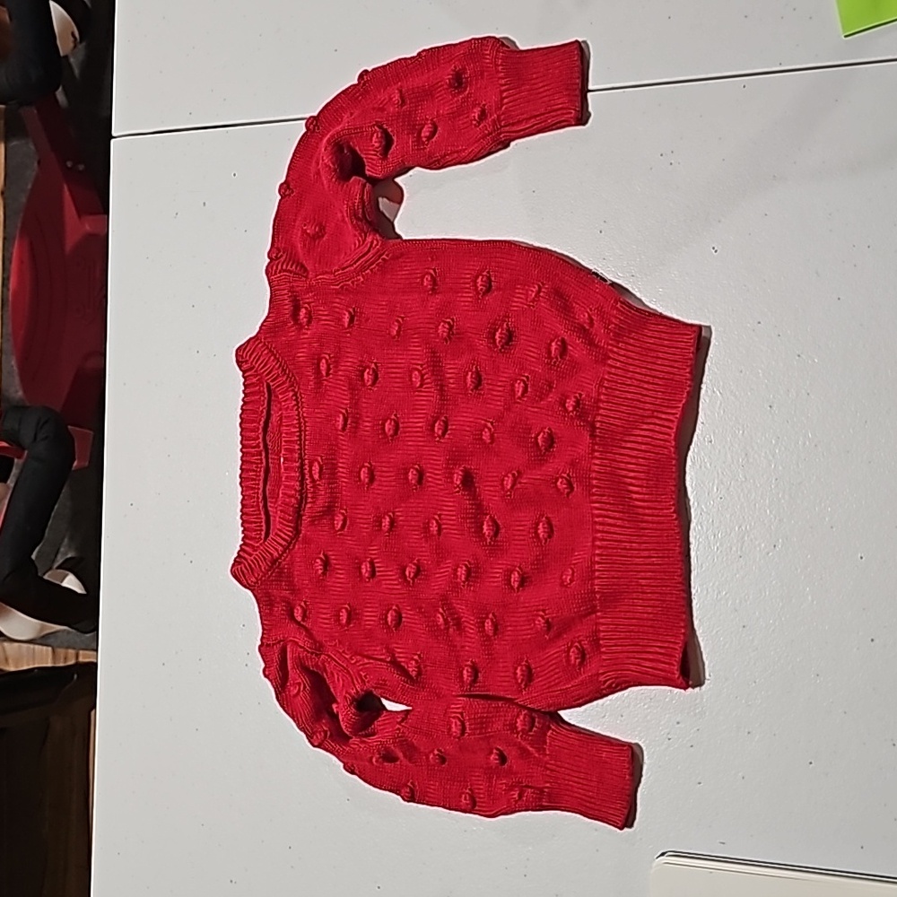 12-18 NWOT LS Red Dot Sweater